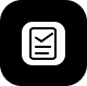 To-do list icon: a checklist with a checked box inside a rounded square.