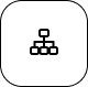 Icon of an organizational chart with a top node connected to two sub-nodes.","Organizational chart icon showing a hierarchy with three boxes linked vertically.","Hierarchy diagram icon: a top node connected to two lower nodes.
