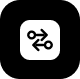 Icon of a bicycle with a curved arrow, indicating cycling or bike route/direction