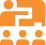 Organizational chart showing a top leader icon connected to three team members below, indicating a supervisor with direct reports.