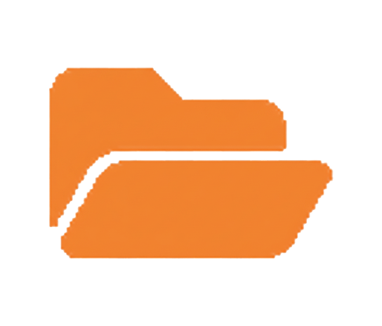 Storage - Webtonic - Webtonic Orange folder icon (two overlapping folders) commonly used to represent documents or a file directory in a UI.