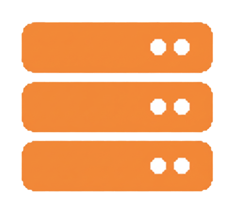 image 181 - Webtonic - Webtonic Three orange rounded bars stacked vertically, each with two white dots on the right suggesting additional options.